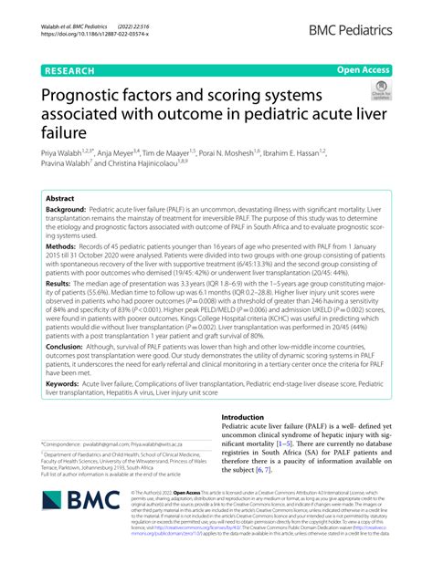 Pdf Prognostic Factors And Scoring Systems Associated With Outcome In