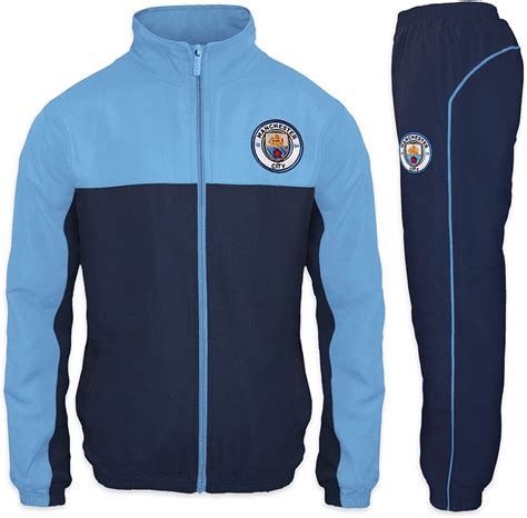 Manchester City Boys Tracksuit Jacket And Pants Set Kids Official