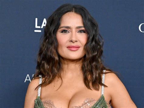 Salma Hayek Shares Bikini Top Knit Skirt Photo To Instagram