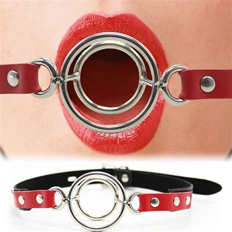 metal double o ring open mouth gag balls bdsm oral fixation gear fetish slave toys gag