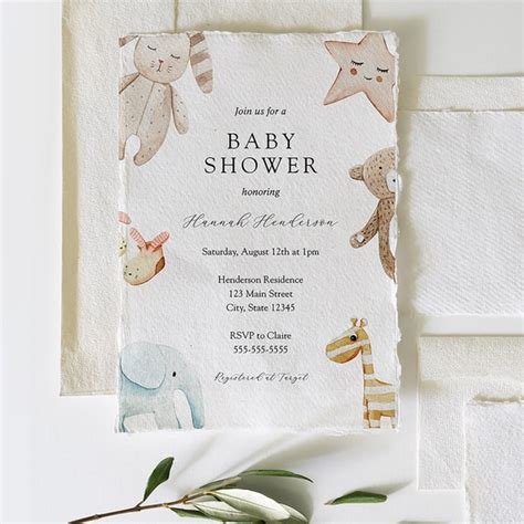 Greenery Baby Shower Invitation Gender Neutral Baby Shower