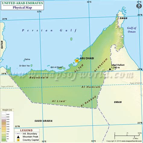 Physical Map Of United Arab Emirates Uae Physical Map