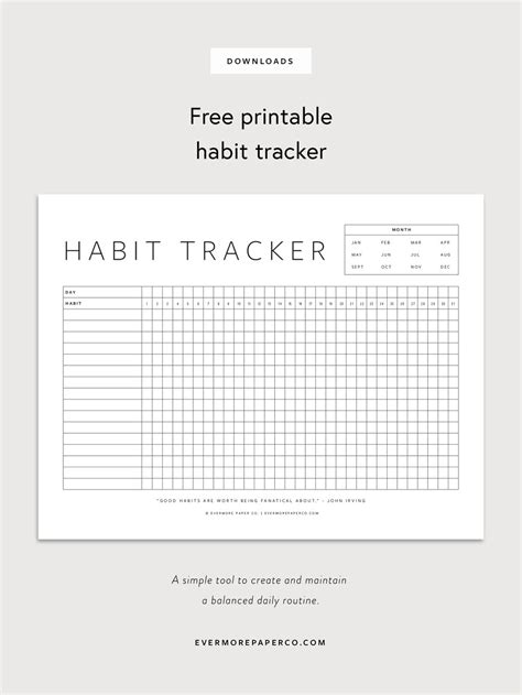 Free Printable Habit Tracker Printable Templates Free