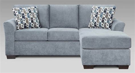 Queen Sleeper Sofa Chaise In Anna Blue And Grey