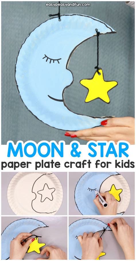 Moon Paper Plate Craft For Kids Easy Peasy And Fun