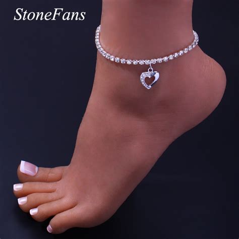 Stonefans Fashion Heart Rhinestone Anklet For Women Bracelet Wholesale