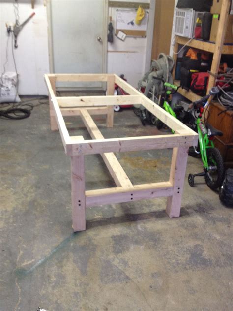 4x8 Table 4x4 Base 2x4 Top Rail Wood Table Diy Pallet Projects Diy