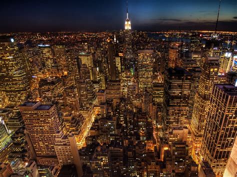 Cityscape At Night New York Attractions City Wallpaper City