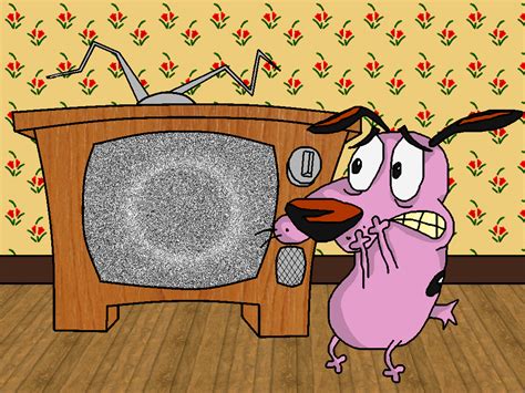 Courage Watching Tv By Andy Pants On Deviantart