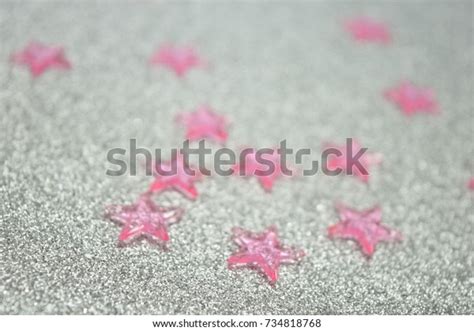 Little Pink Star On Glitter Background Stock Photo 734818768 Shutterstock