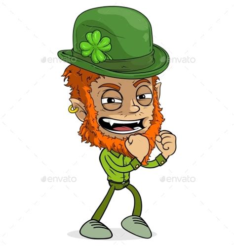 Cartoon Redhead Irish Leprechaun Boy Vectors Graphicriver