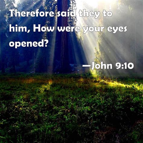 John 910 Therefore Said They To Him How Were Your Eyes Opened