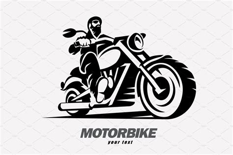 Motorbike And Biker Logo Template By Janna Millionnaya On
