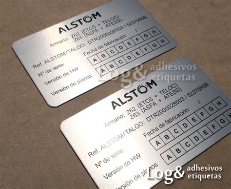 Placas metálicas aluminio fotoanodizado Logo Adhesivos y Etiquetas
