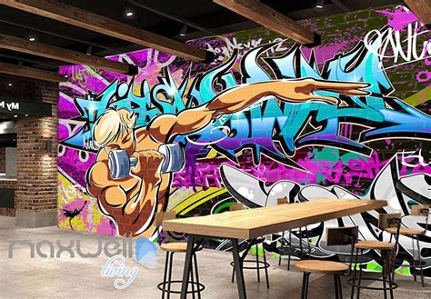 3d Graffiti Letters Gym Wall Murals Wallpaper Wall Art