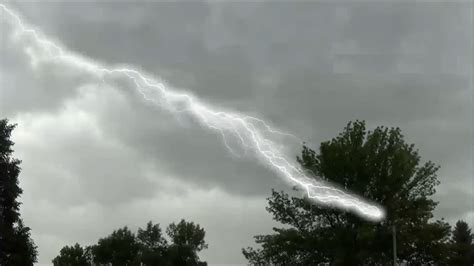 Crazy Lightning Strikes Street Light Hd Youtube