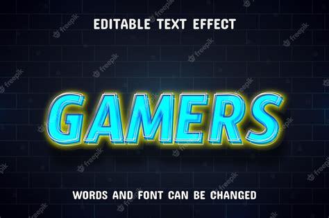 Premium Vector Gamers Blue Neon Text Effect