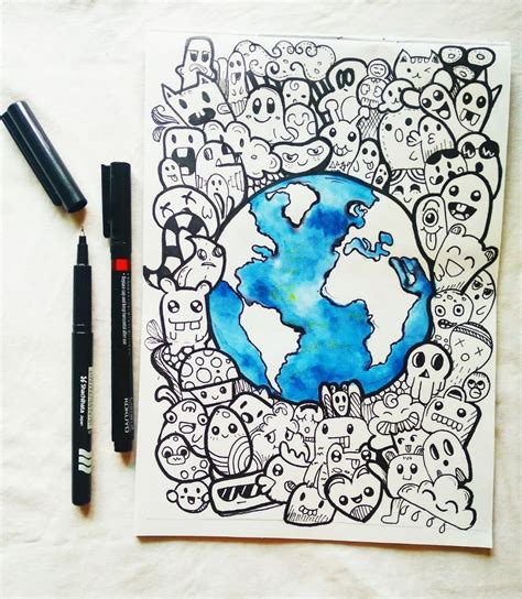 Cute Doodle To Save The Earth 地球