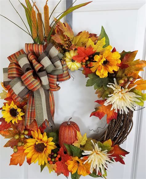 Best Fall Wreath Front Door Wreath Wreath For Front Door Sunflower