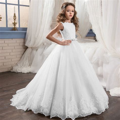Princess Lace First Communion Dresses For Girls 10 12 Puffy Ball Gown