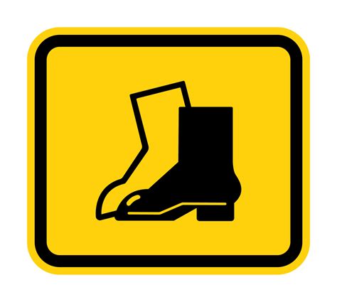 Symbol Wear Foot Protection Sign Isolate On White Backgroundvector