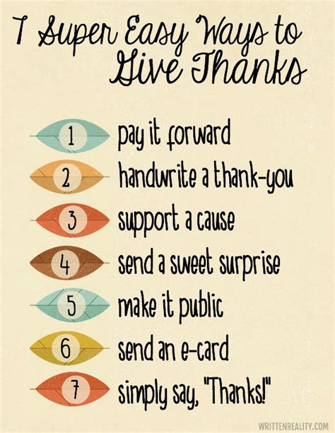 7 Ways To Give Thanks Written Reality
