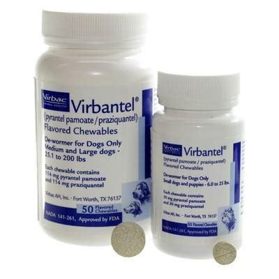 Shop walmartpetrx.com for pyrantel pamoate suspension and all of your other pet medications. Virbantel - Chewable Dewormer for Dogs Only | VetRxDirect