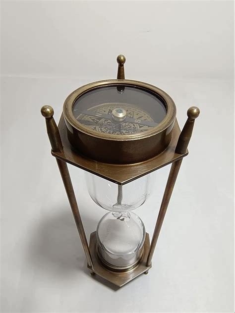 Nautical Brass Sand Timer Hourglass With Double Top Maritime Brass