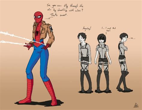 Attack On Titan Spider Man Attack On Titan Crossover Attack On