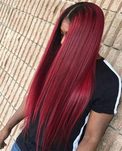 deep cherry red hair with dark roots hair hair styles hair hair styles red hair dark