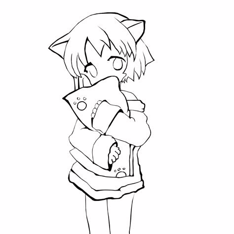 Cute Anime Wolf Girl Coloring Pages Coloring Pages
