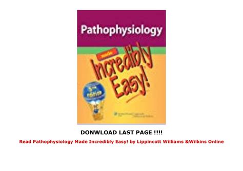 Read Pathophysiology Made Incredibly Easy By Lippincott Williams