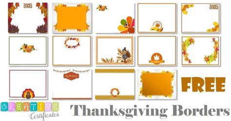 Free Thanksgiving Border Templates Customizable And Printable