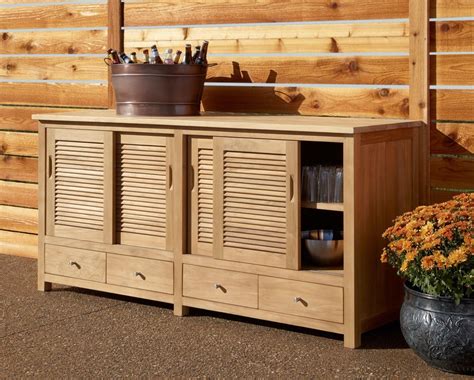Outdoor Wood Kitchen Storage Cabinet