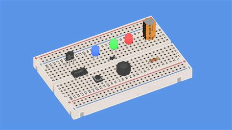 Lowpoly Breadboard With Components Buy Royalty Free 3d Model By