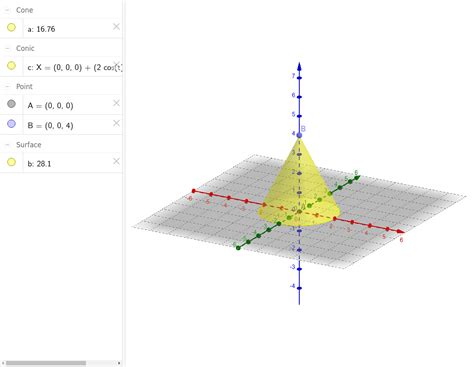 Surface Area Cone Geogebra