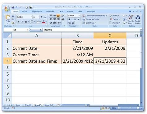 How To Insert The Current Date And Time Into A Microsoft Excel Spreadsheet