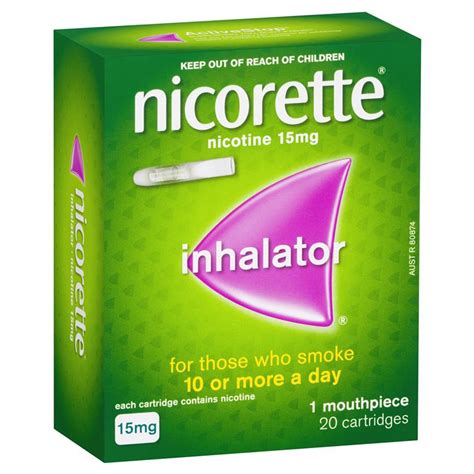 Nicorette Quit Smoking Inhalator 1 Mouthpiece And Cartridges 15mg 20