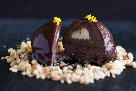 Chocolate Mousse Dome Cake With Hazelnut Crumb G Day Soufflé