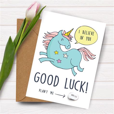 good-luck-magical-bean-card-good-luck-card-for-her-cute-etsy-good-luck-cards,-unicorn-card
