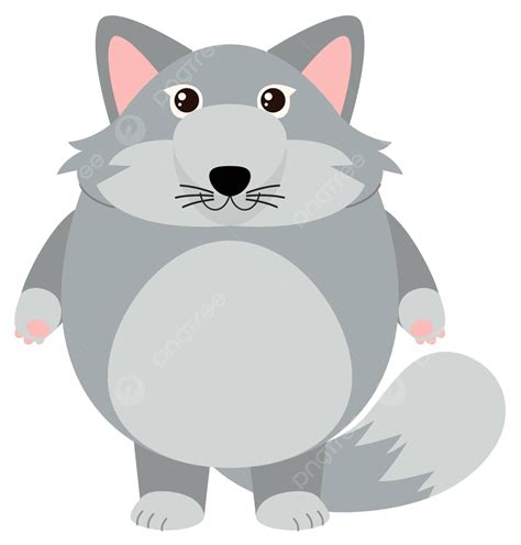 Gray Fox On White Background Doodle Stand Picture Vector Doodle Stand