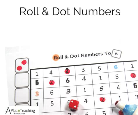Roll And Dot Numbers To 6 Freebie Available