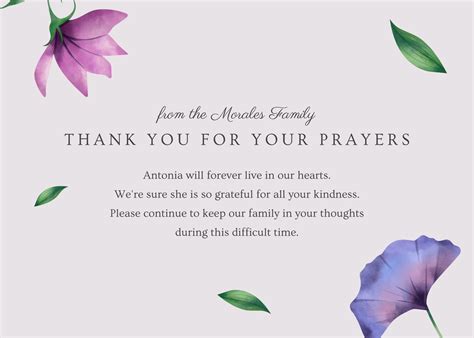 Funeral Thank you Cards Funeral Thank you Card Template FDP00100