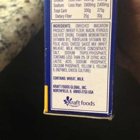 Kraft Macaroni And Cheese Nutrition Facts Runners High Nutrition