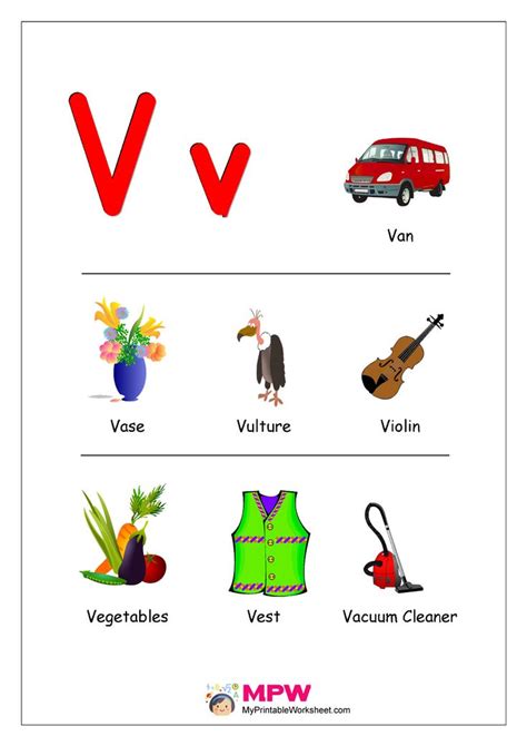 From the vintage to the modern to the next level names, q names. Things that start with V Alphabet Printable Worksheet ...