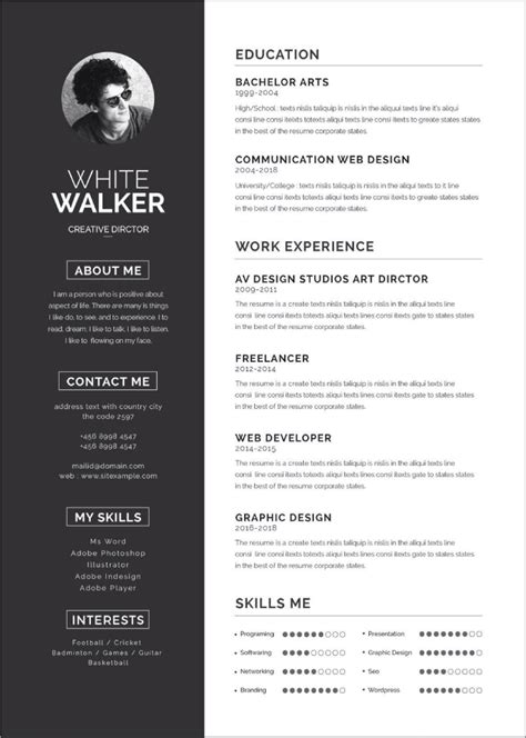CV Template With Photo