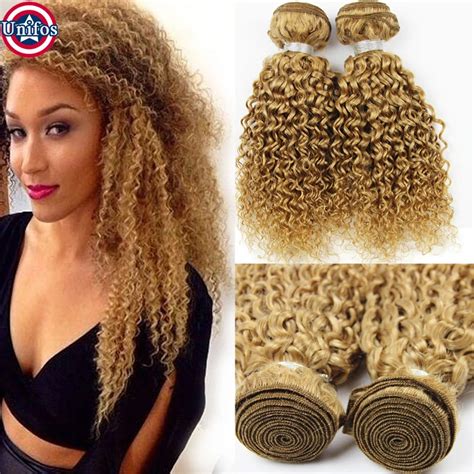 Malaysian Kinky Curly Blonde Weave Tissage Blonde Human Hair Extensions Malaysian Blonde Kinky