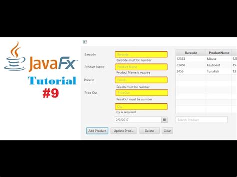Javafx And Sql Server Tutorials Add Products Stock Youtube
