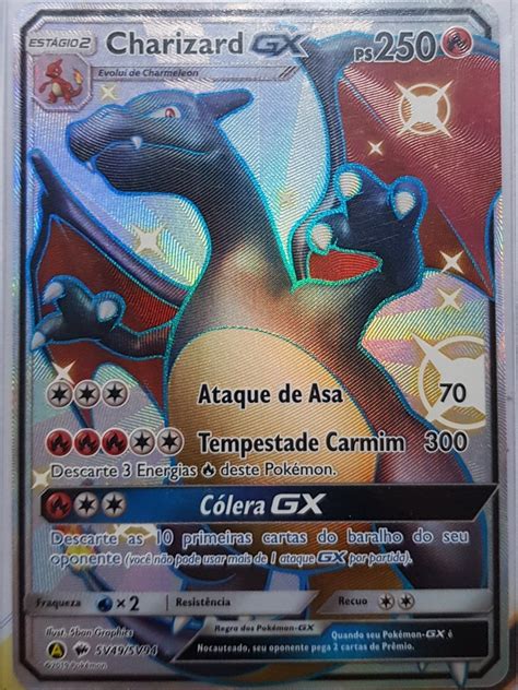 Carta Pokémon Charizard Gx Sv49sv94 Shiny Destinos Ocultos Mercado Livre