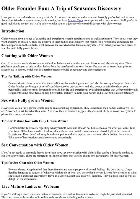 Ppt Older Women Fun A Journey Of Sensual Discovery Powerpoint Presentation Id12304989